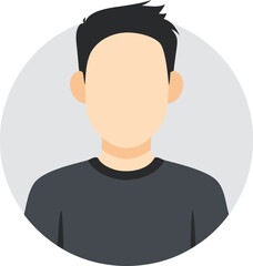 Simple Male Avatar Icon for User Profile or Social Media Design Projects
