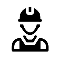 Mechanic Wearing Safety Helmet Icon Design