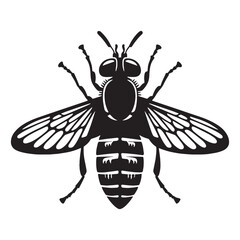 Floating Hoverfly silhouette, a marvel of insect flight control – Hoverfly illustration – Minimalist Hoverfly vector – Insect silhouette

