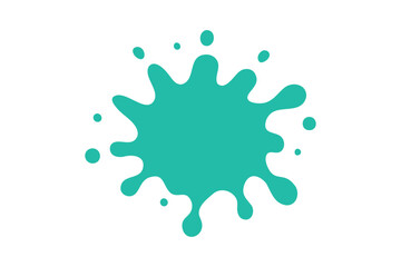 Fototapeta premium Turquoise paint splash vector on white background