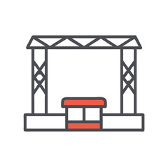 Fototapeta premium Concert stage icon illustration in minimalistic style 