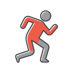 Fototapeta premium Running Icon in Motion Against a White Background 