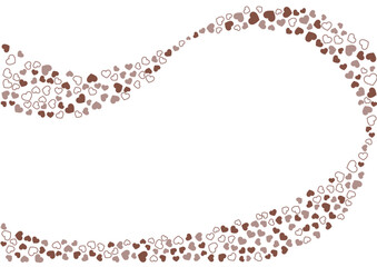 ハート柄の背景 茶系の3色 フチと単色 ハート