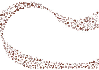 ハート柄の背景 茶系の3色 フチと単色 ハート