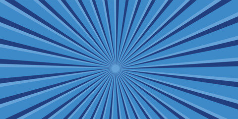 Obraz premium blue sunburst background, Abstract background with rays, Comics Blue background