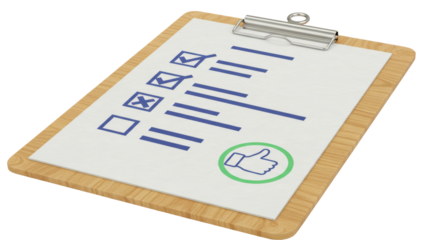 Isolated Checklist with Thumbs Up Icon