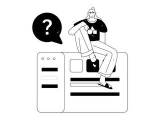 Flat vector illustration of business people operating work scene
