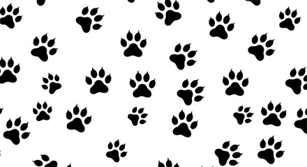 Paw print foot trail. Dog, cat paw print. Vector