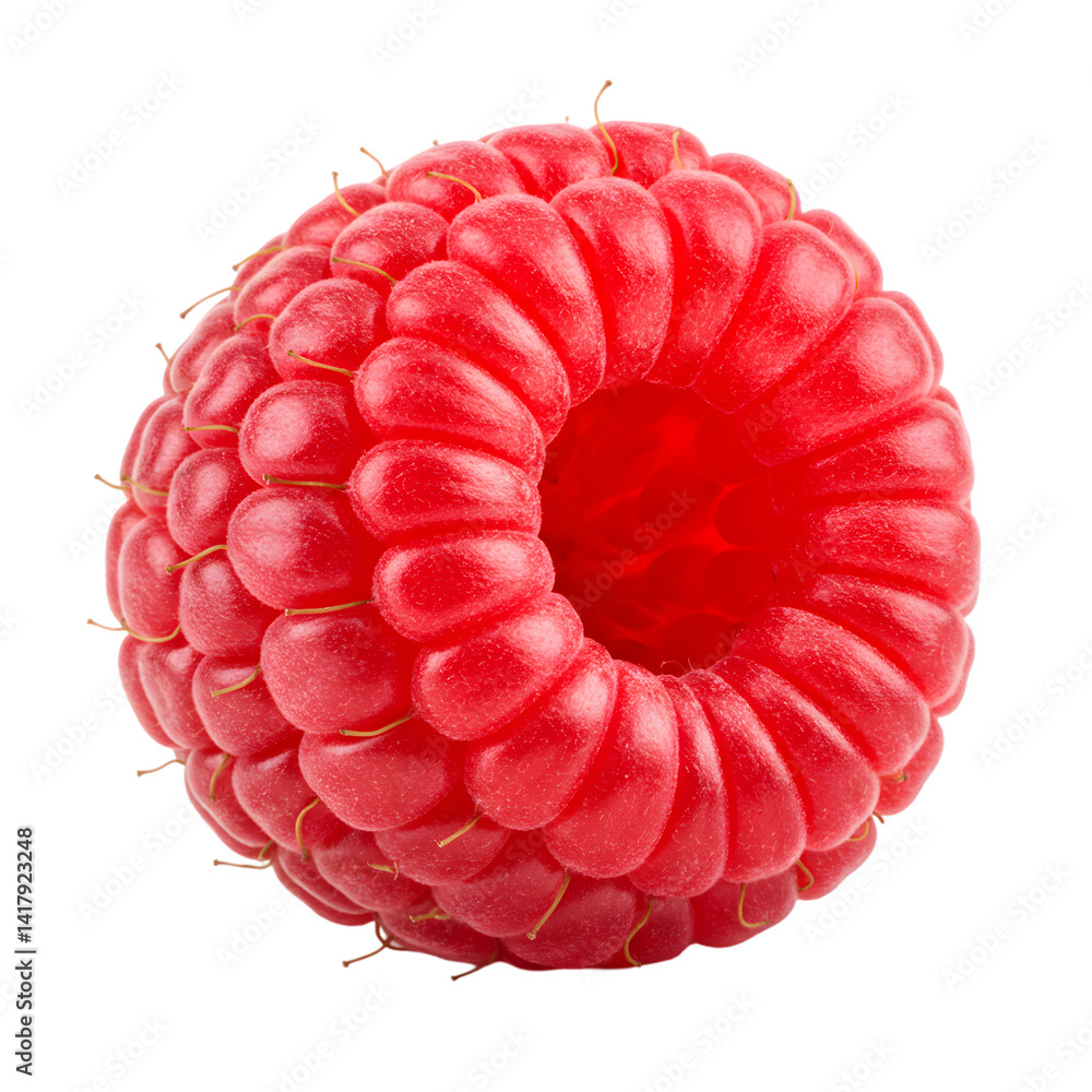 Poster Explore Red Raspberry: Close-Up View with Transparent Background