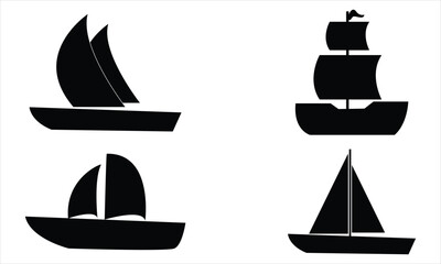 set of sailing boats