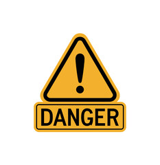 Obraz premium Danger ahead sign vector illustration isolated on white. Hazard warning icon.