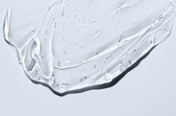 The texture of a moisturizing cosmetic gel or skin serum