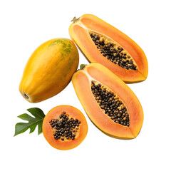 papaya isolated on white background