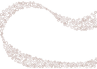 ハート柄の背景 茶系の3色 フチハート