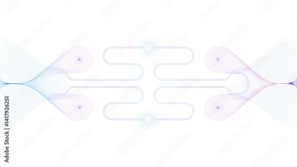 Aufkleber Abstract technology concept wave flow science connection futuristic colorful digital innovation background network particles motion design energy visualization