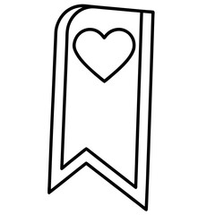 Minimalist Heart-Topped Bookmark Line Art Design