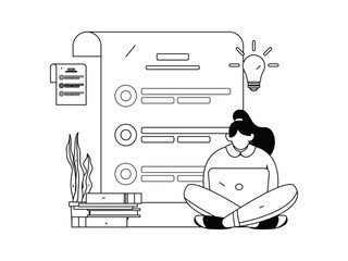 Flat vector illustration of business people operating work scene
