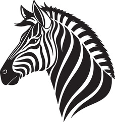 Fototapeta premium Zebra head vector and portrait silhouette Zebra head logo vector illustration and zebra head vector