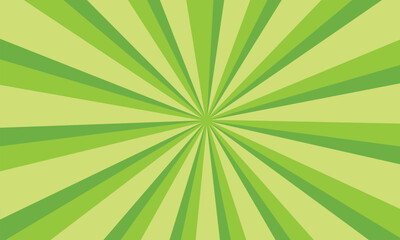 Sun rays green background, starburst anime pop art cartoon or comic, dotted texture and explosion effect or sunburst