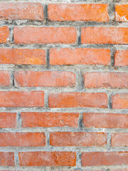 Closeup of old red brick wall texture background