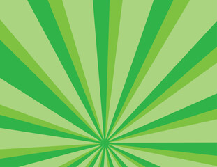 Bright green rays background. Comics, pop art style.