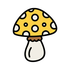 Mushroom with Spotted Cap Top Icon Design