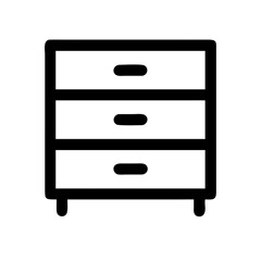 Narrow Chest with Triple Storage Drawers Icon Design
