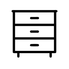 Narrow Chest with Triple Storage Drawers Icon Design