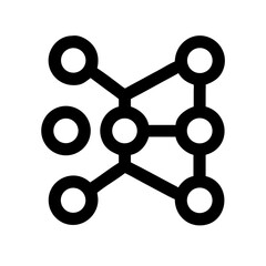Neural Network with Connected Nodes Icon Design