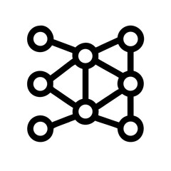 Neural Network with Connected Nodes Icon Design