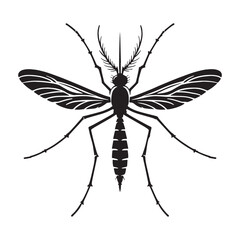 Noisy Mosquito silhouette, always lurking in the dark – Mosquito illustration – Minimalist Mosquito vector – Insect silhouette

