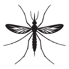 Irritating Mosquito silhouette, nature’s stealthy bloodsucker – Mosquito illustration – Minimalist Mosquito vector – Insect silhouette

