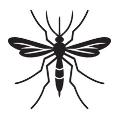 Buzzing Mosquito silhouette, always near and annoying – Mosquito illustration – Minimalist Mosquito vector – Insect silhouette

