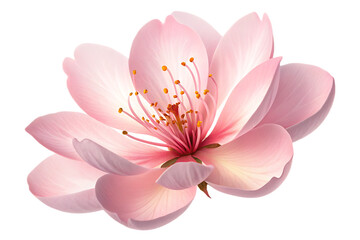 Beautiful pink flower blossom isolated on White background artistic close up PNG