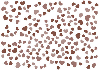 ハート柄の背景 茶系の3色 ハート