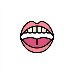 smiling mouth with tongue