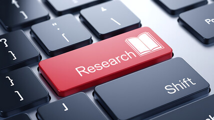 Fototapeta premium Close-Up of Computer Keyboard Featuring Bold Red 