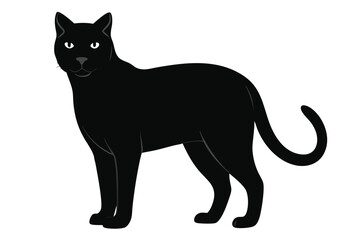 Beautiful cat vector silhouette black illustration 