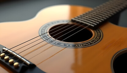 Obraz premium acoustic guitar close up