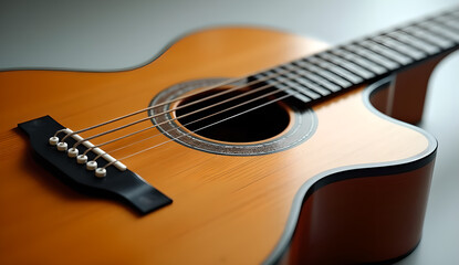 Fototapeta premium acoustic guitar close up