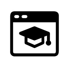 Online Design Course with Graduation Cap Icon Design