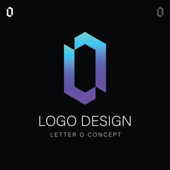 Isometric Letter O Logo Design illustration Concept, Geometric Style Alphabet Type Initial, Creative Corporate Identity Brand for a Tech or Marketing Company 