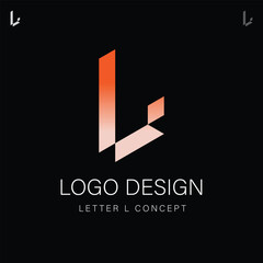Isometric Letter L Logo Design illustration Concept, Geometric Style Alphabet Type Initial, Creative Corporate Identity Brand for a Tech or Marketing Company 