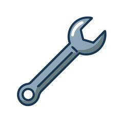 Open End Wrench Hand Tool Icon Design