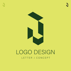 Isometric Letter J Logo Design illustration Concept, Geometric Style Alphabet Type Initial, Creative Corporate Identity Brand for a Tech or Marketing Company 