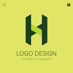 Isometric Letter H Logo Design illustration Concept, Geometric Style Alphabet Type Initial, Creative Corporate Identity Brand for a Tech or Marketing Company 