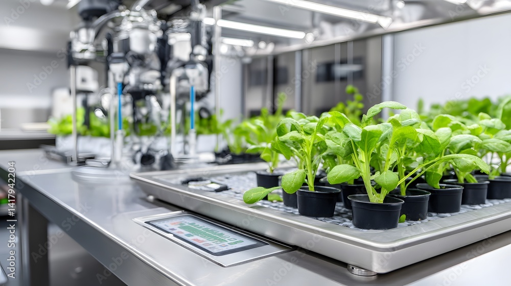 Poster An indoor greenhouse facility utilizing advanced hydroponics and automation technologies to enable efficient sustainable plant cultivation without traditional soil based farming methods