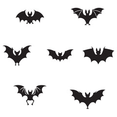 Fototapeta premium Bat Icon Set on White Background