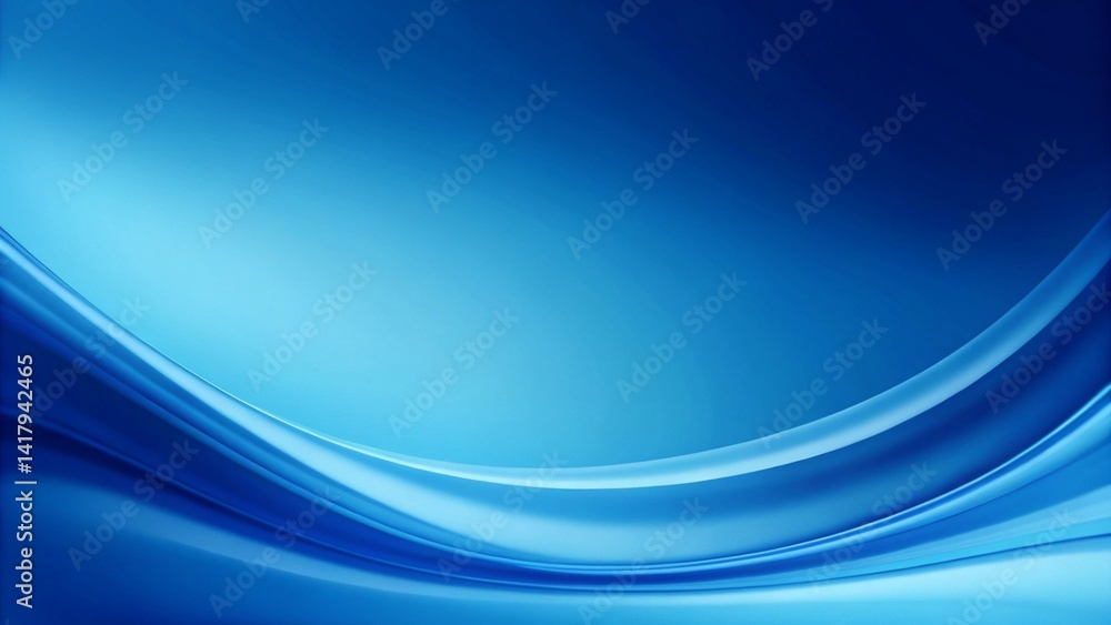 Poster Smooth blue curve design blending with blurred lines creates a light blue gradient abstract banner background with ample copy space image, ideal for modern web headers or elegant presentations