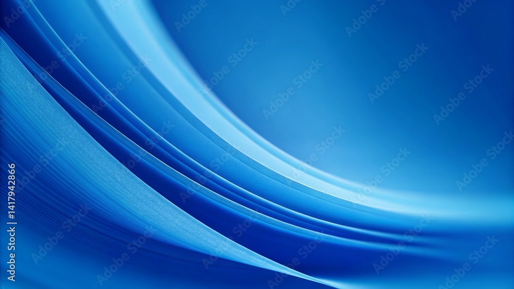 Aufkleber Smooth blue curve design blending with blurred lines creates a light blue gradient abstract banner background with ample copy space image, ideal for modern web headers or elegant presentations